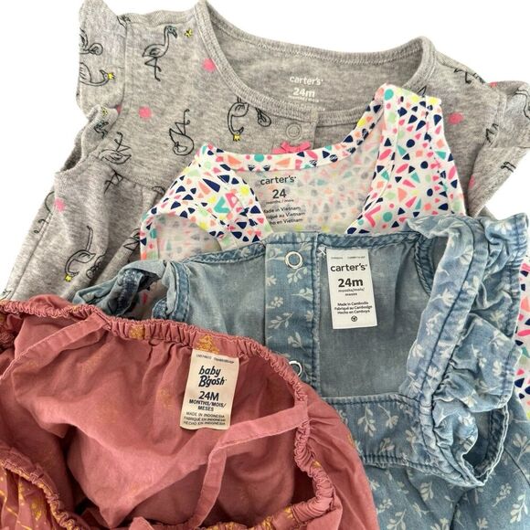 Carter’s Baby Girl Bundle Set 4PC Bubble Onesie Romper Top Summer 24M - Picture 7 of 7